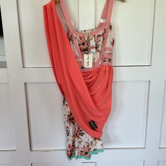 Nwt Matilda Jane SUPER CUTE sundress. Adjustable straps side zip sheer overlay🌼 - Picture 11 of 12